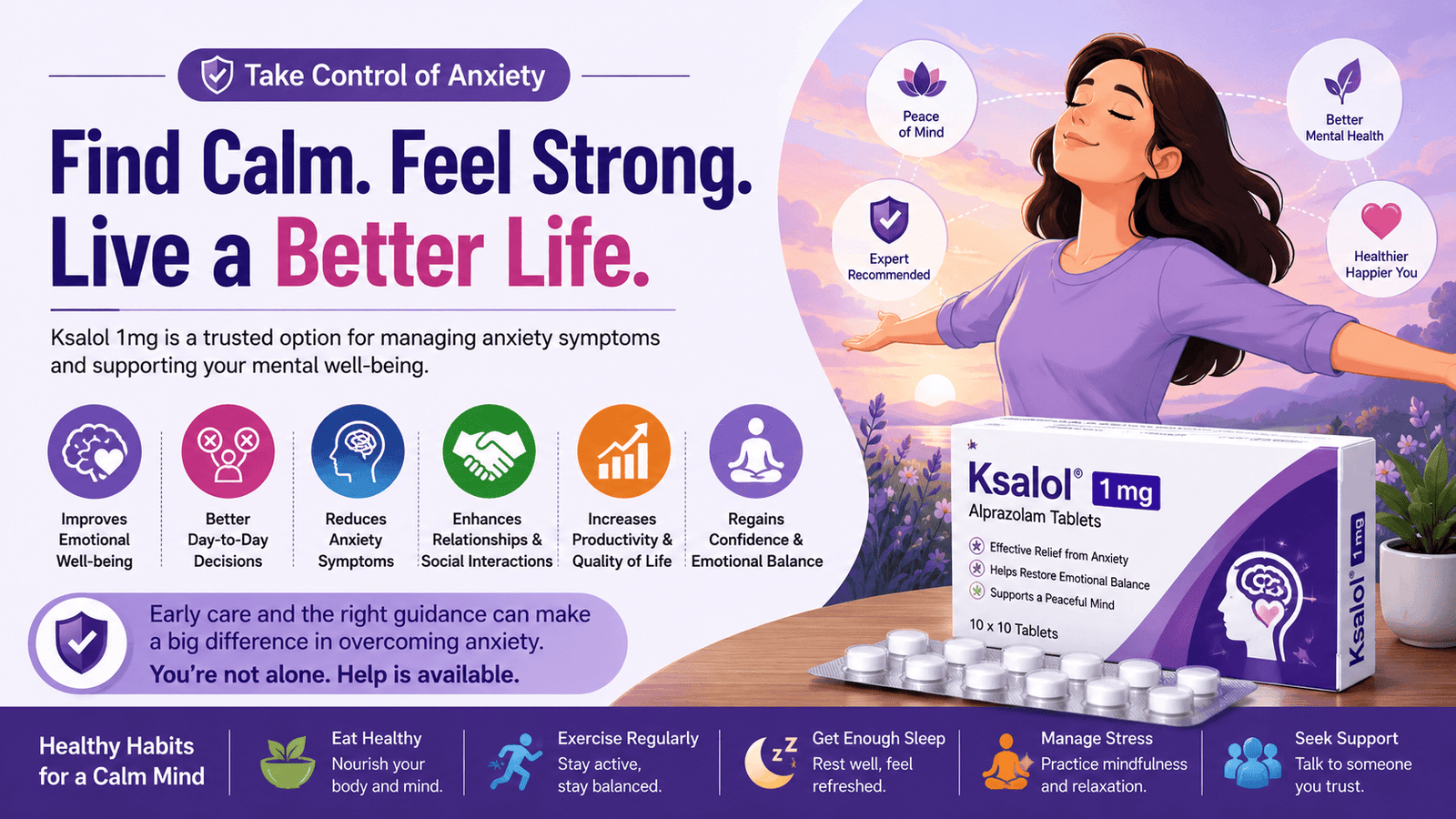 What Makes Ksalol 1mg A Commonly Prescribed Option For Treat Anxiety Symptoms?