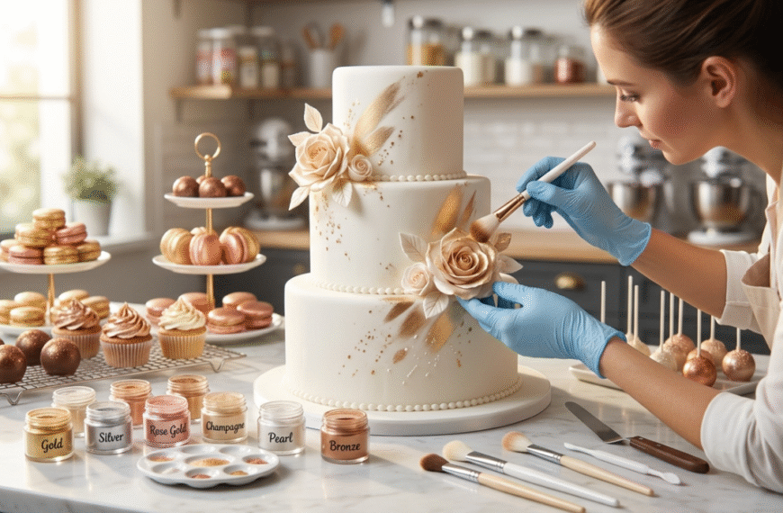Metallic Cake Decorations with Edible Luster Dust